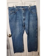 Duluth Trading Mens Jeans 42x32 Relaxed Fit Ballroom Blue Denim Faded - $31.45 CAD