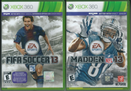  FIFA Soccer 13 &amp; Madden 13 (Microsoft Xbox 360, 2012)  - £6.76 GBP