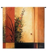53x53 HOLLYHOCK Asian Abstract Botanical Floral Tapestry Wall Hanging - £139.55 GBP
