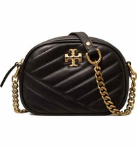 Tory Burch Kira Small Chevron Leather Camera Bag Crossbody ~NWT~ Black - £193.70 GBP