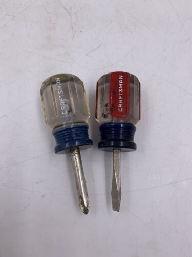 Set of 2 Craftsman Stubby Screwdrivers Flat and Phillips 4118, 41854 Made in USA - $11.30