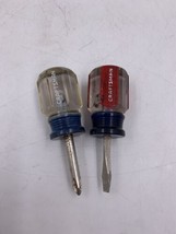 Set of 2 Craftsman Stubby Screwdrivers Flat and Phillips 4118, 41854 Made in USA - £8.89 GBP