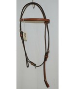 Unbranded 2593 Leather Double Buckle Browband Headstall Brown Color - £28.92 GBP