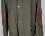 Vtg Pendleton Mens Olive Drab Green Wool Coat w. Leather Elbows Thinsula... - $59.40
