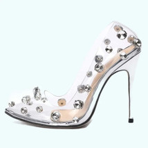 Womens PVC Rhinestone High Heels - $25.81+