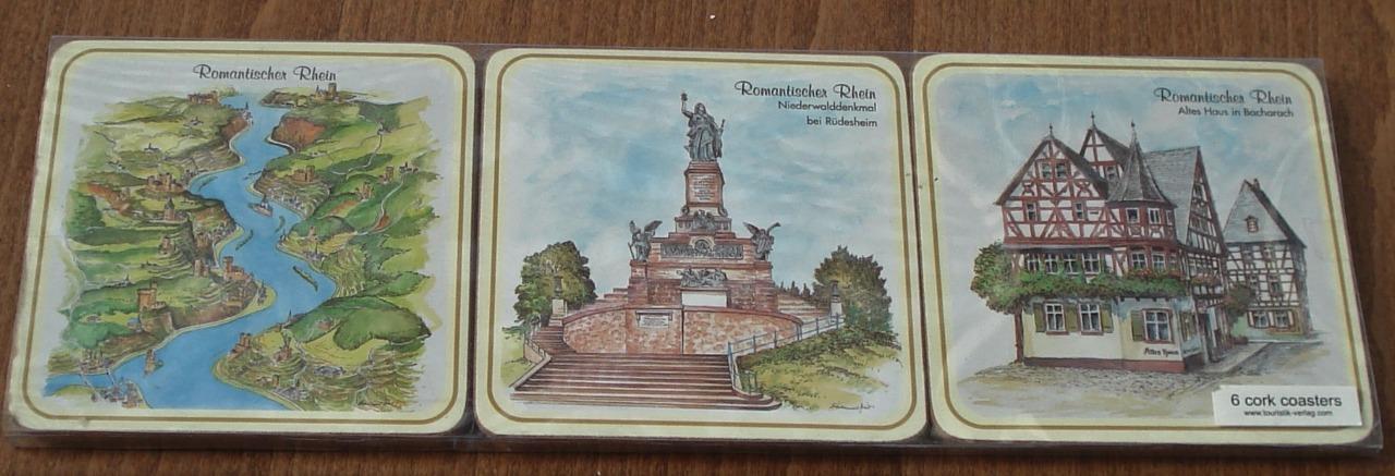 Nice Set of 6 Cork Coasters - Various Scenes from The Rhein - BRAND NEW ... - $19.79
