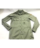 Kendall &amp; Kylie Army Green Military Style Lightweight Jacket Patch Coat ... - £16.47 GBP