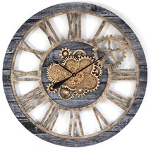 Wall clock 36 inches with real moving gears Carbon Grey - £343.98 GBP