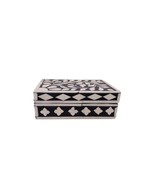 handmade home decore crafts Handcrafted Bone Inlay Decorative Box Floral... - $38.64