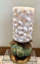 Pottery Barn Large 5” Ceramic Metal Artichoke Candle Holder New - £28.06 GBP