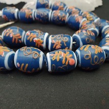 Vintage Handmade Lampwork Beads-&quot;Blue Lagoon&quot; 17mm Full Long Strand 22 beads - £28.14 GBP