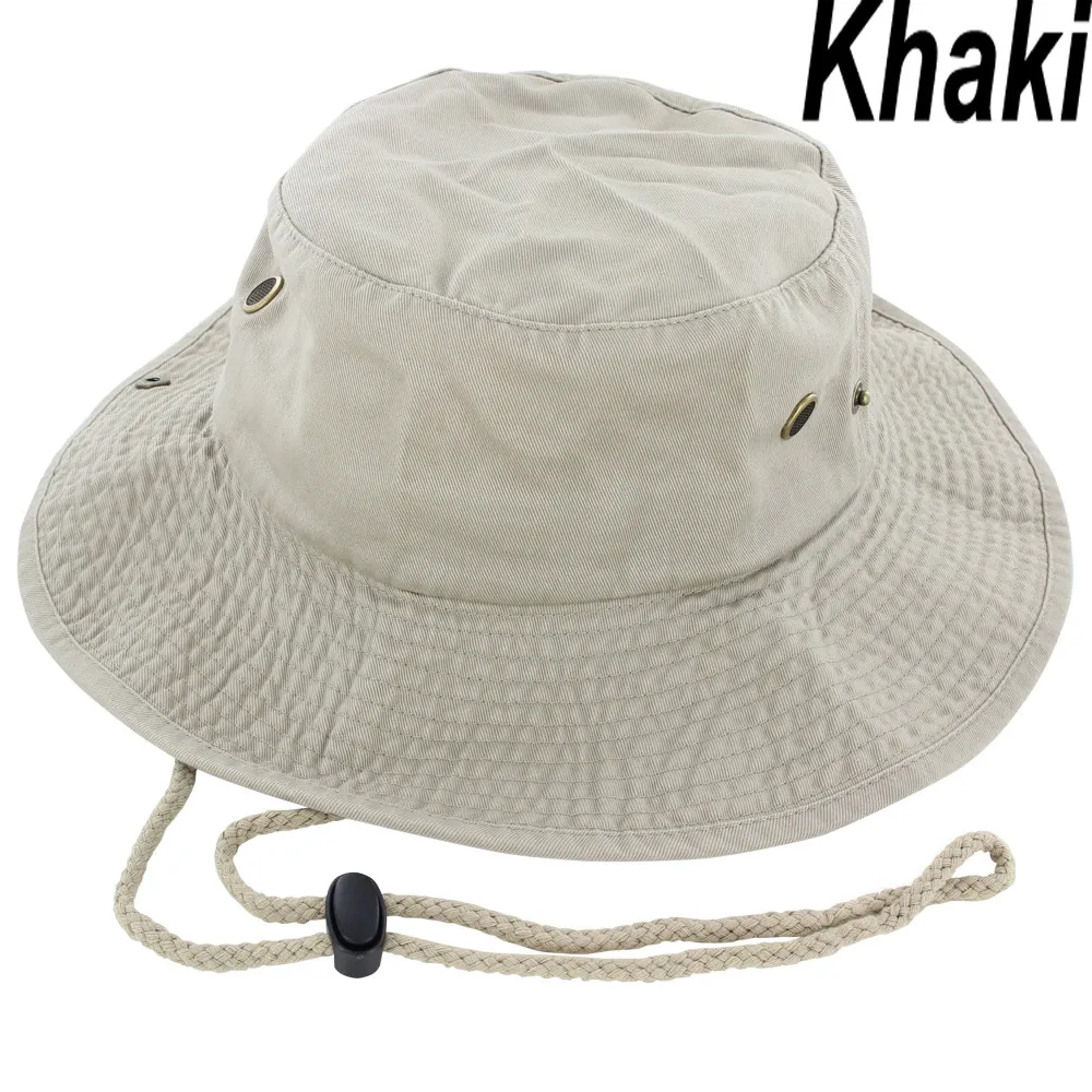Boonie Bucket Hat Cap 100% Cotton Fishing Safari Summer sun (khaki) S/M - £11.73 GBP