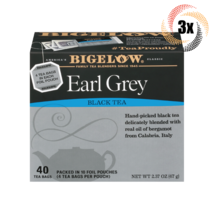3x Boxes Bigelow Earl Grey Natural Black Tea | 40 Tea Bags Per Box | 2.37oz - $25.92