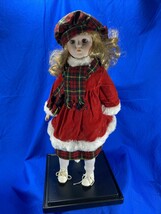 Vintage Porcelain Doll from Heritage Mint Ltd With Stand- Dressed For Winter - £10.98 GBP