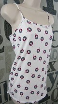 New Ann Taylor LOFT White Floral Cami Top Women L Stretch Adjustable Strap $25 - £14.38 GBP