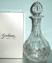 Gorham Lady Anne Wine Decanter w Stopper 12&quot;H Crosscut Czech Crystal 38oz  New - £51.07 GBP