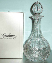 Gorham Lady Anne Wine Decanter w Stopper 12&quot;H Crosscut Czech Crystal 38oz  New - £50.98 GBP