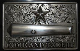Nocona Silver Toned &quot;Come and take it&quot; Canon Belt Buckle 37103 - £17.58 GBP