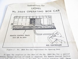 LIONEL  POST-WAR   INSTRUCTION SHEET FOR 3464 OPERATING BOXCAR GOOD - H16 - £5.16 GBP