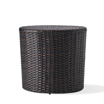 Christopher Knight Home Keaton Wicker Barrel Side Table, Multibrown 16.75 inches - £68.72 GBP