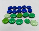 Lot Of (20) Green And Blue TCG Glass Bead Counters - £19.78 GBP