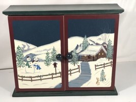 LL Bean Wooden Advent Calendar Display Vintage Double Doors w 24 PullOut... - $148.49