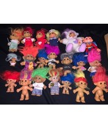 Lot of 20 Vintage Russ Troll Doll Figurines Blue Pink Yellow Red Orange ... - £114.77 GBP