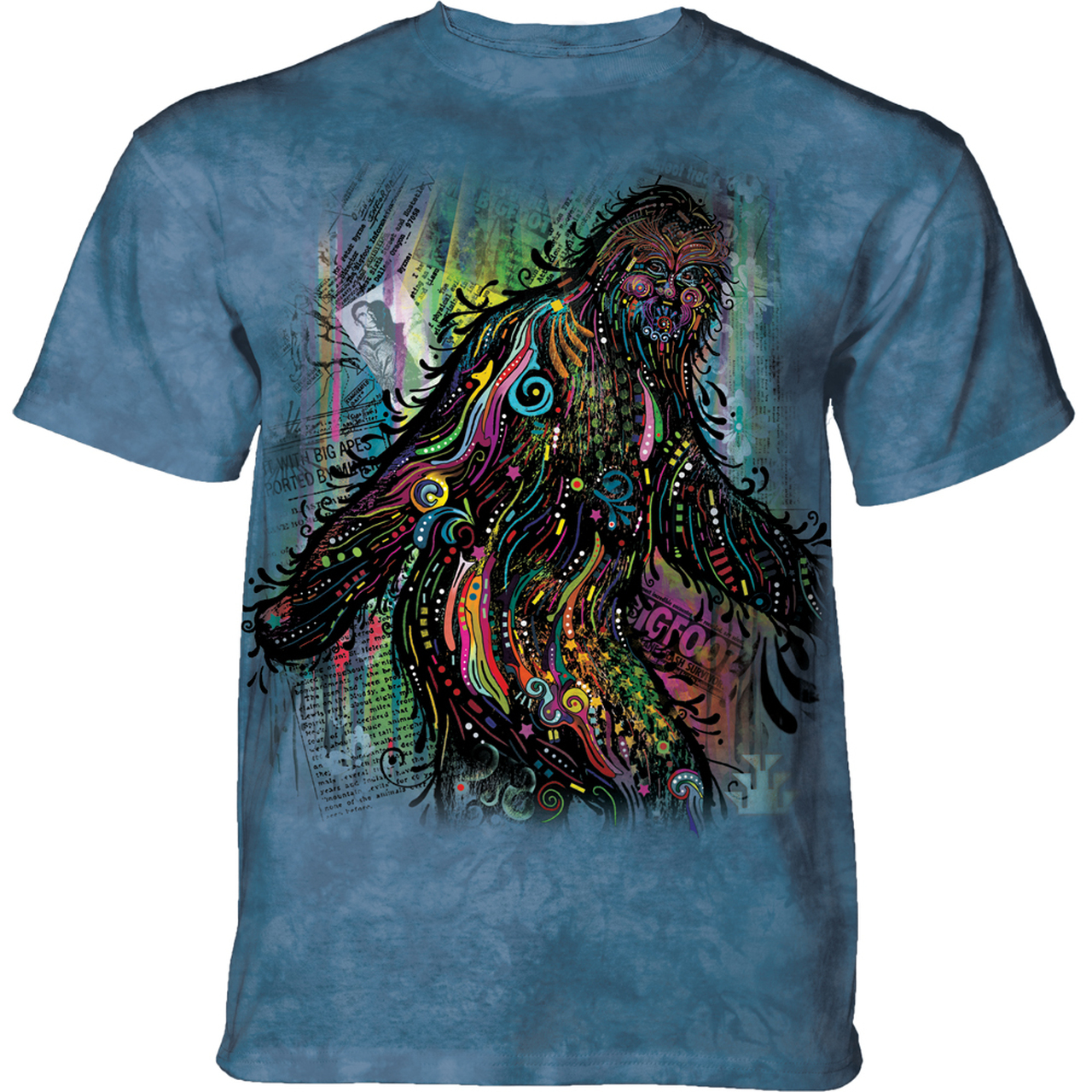 Russo Bigfoot Sasquatch Unisex Adult T-Shirt Blue by The Mountain 100% C... - $25.74