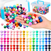 1056 Pcs Silicone Beads for Keychain Making, 12 Mm 14 Mm 15 Mm Silicone ... - £103.25 GBP