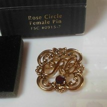 Vintage Avon President&#39;s Recognition Rose Circle Pin FSC #0915-7 - $9.41
