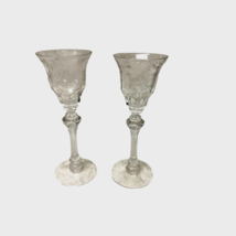 Set of 2 Cambridge Rose Point Water Wine Glasses Goblets 5 1/2” Crystal Glass - £52.62 GBP