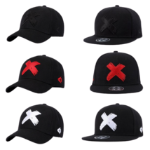 Baseball Cap X Logo Snapback Adjustable Youth Fashion Black Hat for Teen... - $672.44 MXN