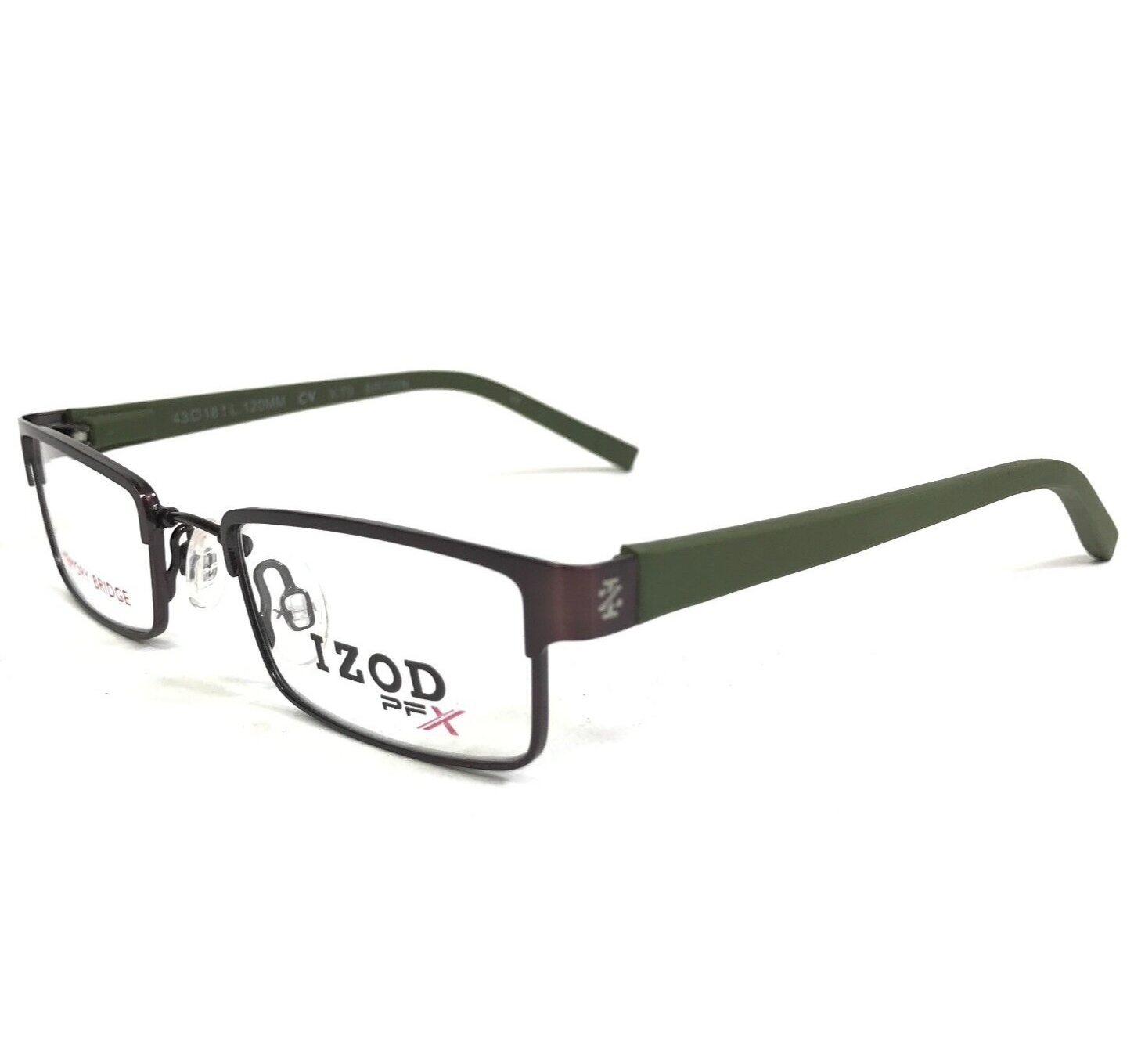 IZOD Kinder Brille Rahmen X79 Brown Grün Rechteckig Kompletter Rand 43-1... - £14.87 GBP