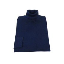 Men PRINCELY Italian Wool Blend Turtle Neck Pullover Slim 84001-80 Navy 102 image 3