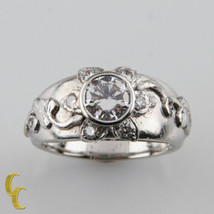 Authenticity Guarantee 
Sunflower Diamond Platinum Solitaire Engagement Ring ... - £4,100.65 GBP