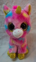 TY Beanie Boos BIG EYED FANTASIA COLORFUL UNICORN 6&quot; Plush STUFFED ANIMAL - £11.61 GBP