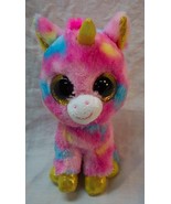 TY Beanie Boos BIG EYED FANTASIA COLORFUL UNICORN 6&quot; Plush STUFFED ANIMAL - £11.61 GBP