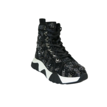 Mens High Top Shoes By FIESSO AURELIO GARCIA,Spikes Rhine stones 2412 Black image 2