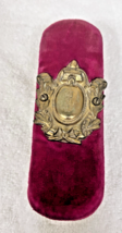 Antique Velvet w Brass Garland w J Decoration Clothing Brush 6 1/8 x 2 x... - $18.32