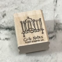 Stampin’ Up! Rubber Stamp Crib Notes Baby 1.5” Mounted Mini 2007 - £6.19 GBP