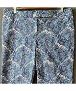 Talbots Paisley Pants Blue Purple Cotton Stretch Modern Fit - Women&#39;s 12... - $1,049.50 MXN