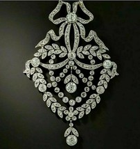 Antique Style Victorian Edwardian Pendant 14K White Gold Finish 4.20Ct Diamond - £142.87 GBP
