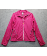 Adidas Windbreaker Jacket Women&#39;s Size 8 Pink Mesh Lined Activewear Full... - $31.70 CAD