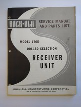 Rock Ola 1765 Receiver Unit Jukebox Phonograph Service Part Manual Origi... - $39.15