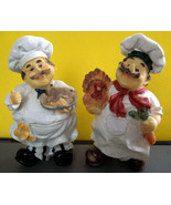 2 pcs Miniature Figurines Chef with Fish and Chef with Turkey - £18.30 GBP