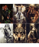 Paint By Numbers Kit Elephant Wolf Eagle Wall Art DIY Oil Painting for A... - £14.70 GBP