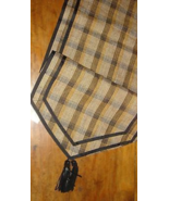 Bergdorf Goodman Dransfield Ross 90 Plaid Table Runner Faux Leather Tass... - £16.00 GBP