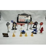 Lot Of (21) Police And Traffic Sign Accessories And Figures Village Offi... - $24.74