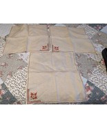 3 Vintage Embroidered Napkins Square. 16 x 16. - £7.80 GBP
