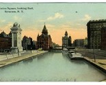Clinton Square Looking East Postcard Syracuse New York 1911  - $9.90